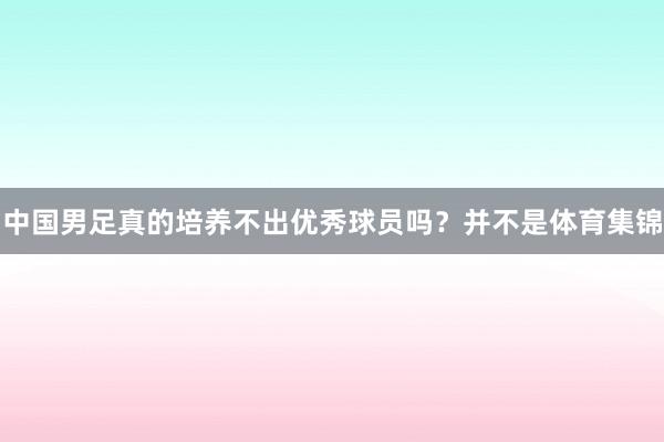中国男足真的培养不出优秀球员吗？并不是体育集锦