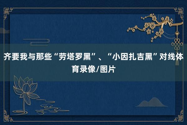 齐要我与那些“劳塔罗黑”、“小因扎吉黑”对线体育录像/图片