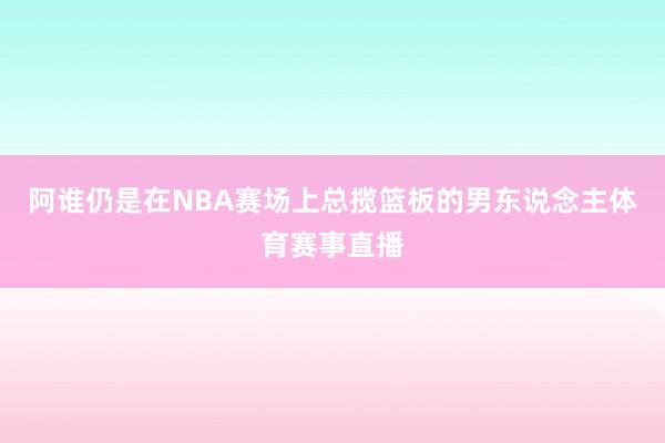 阿谁仍是在NBA赛场上总揽篮板的男东说念主体育赛事直播
