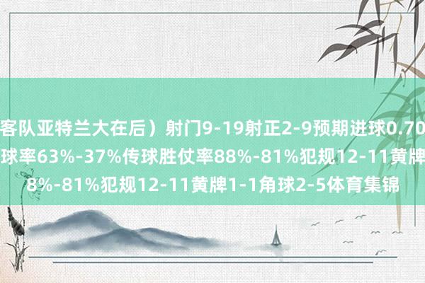 客队亚特兰大在后）射门9-19射正2-9预期进球0.70-3.75得分契机2-7控球率63%-37%传球胜仗率88%-81%犯规12-11黄牌1-1角球2-5体育集锦