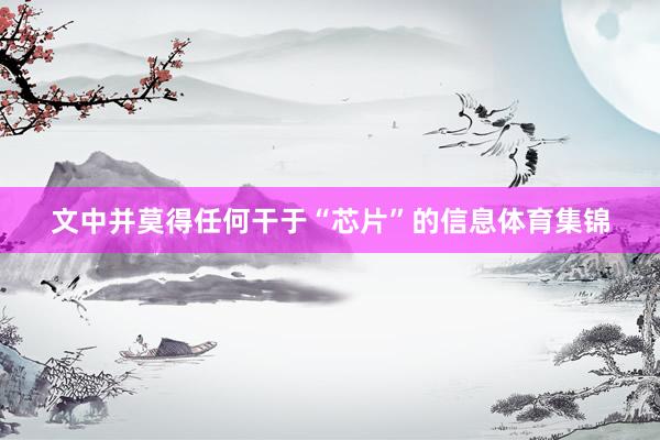 文中并莫得任何干于“芯片”的信息体育集锦