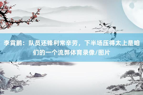 李霄鹏：队员还锋利常辛劳，下半场压得太上是咱们的一个流弊体育录像/图片