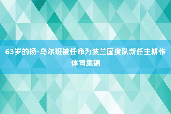 63岁的扬-乌尔班被任命为波兰国度队新任主耕作体育集锦