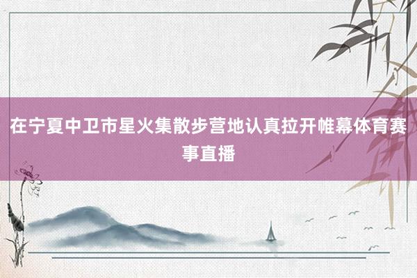 在宁夏中卫市星火集散步营地认真拉开帷幕体育赛事直播