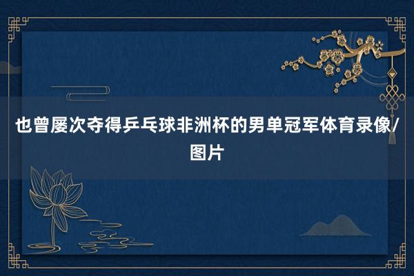 也曾屡次夺得乒乓球非洲杯的男单冠军体育录像/图片