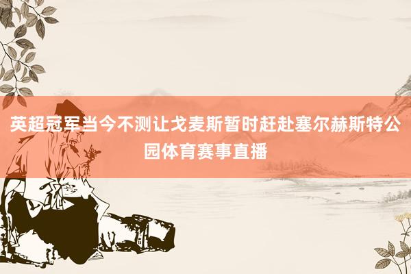 英超冠军当今不测让戈麦斯暂时赶赴塞尔赫斯特公园体育赛事直播