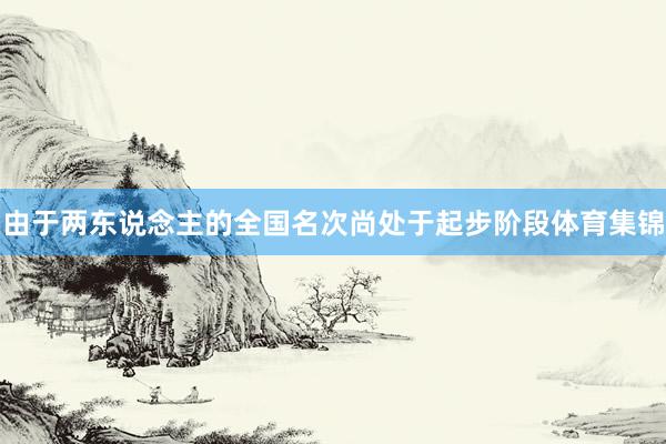 由于两东说念主的全国名次尚处于起步阶段体育集锦