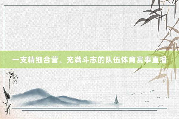 一支精细合营、充满斗志的队伍体育赛事直播
