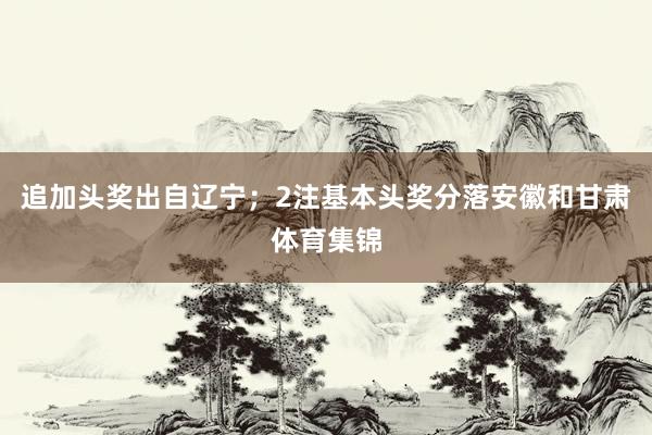 追加头奖出自辽宁；2注基本头奖分落安徽和甘肃体育集锦