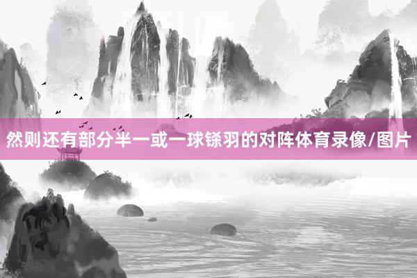 然则还有部分半一或一球铩羽的对阵体育录像/图片